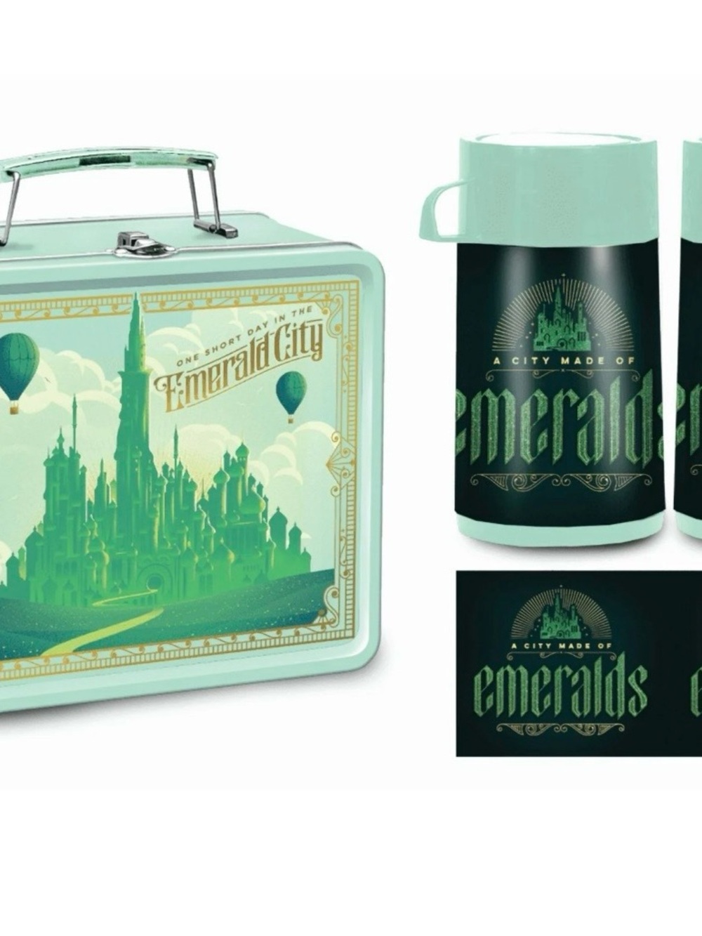 Wicked Emerald Mint Green Lunchbox and thermos Bottle Duo